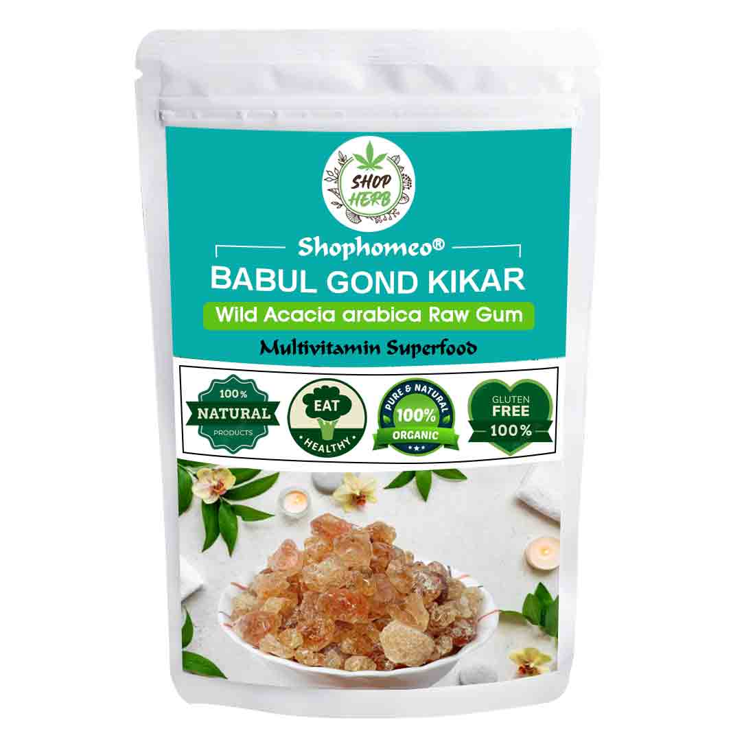 Babul Gond Gum - Kikar Gond - Babool Gond - Acacia arabica Willd (200 Grams) - Image 2