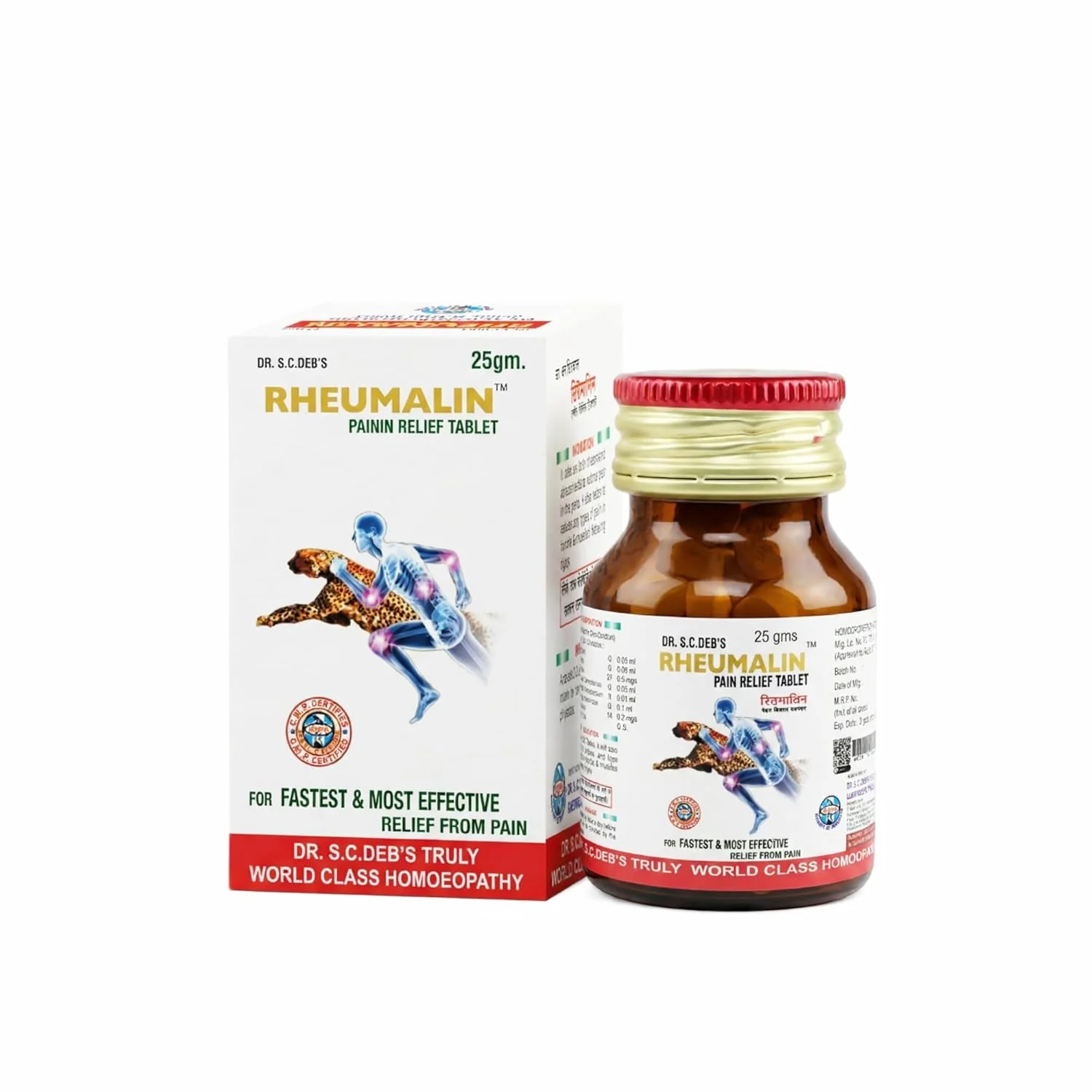DR. S. C. DEB'S Rheumalin Homeopathic Tablet, 25g, Joint and Back Pain Relief