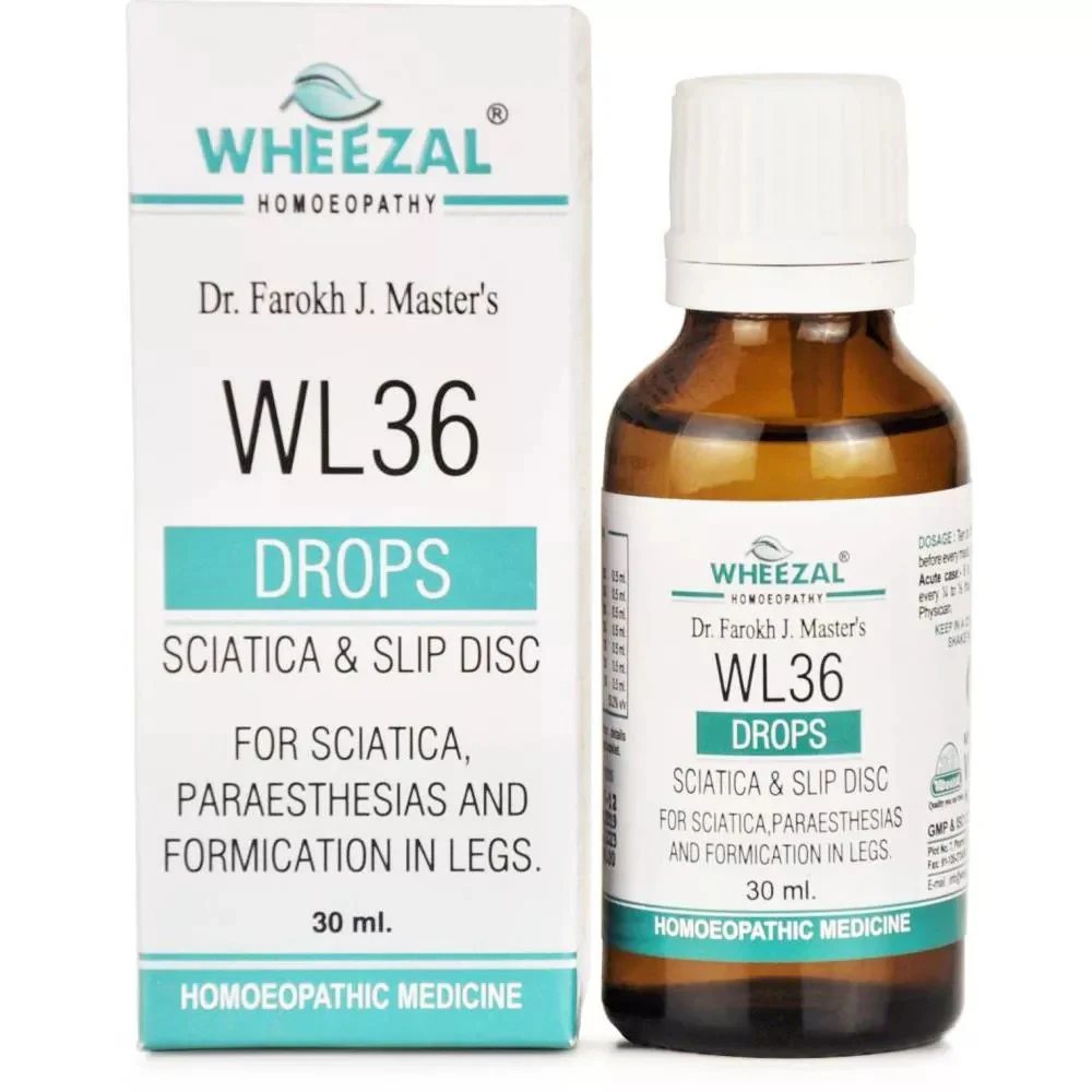 Wheezal WL-36 Sciatica And Slip Disc Drops (30ml)