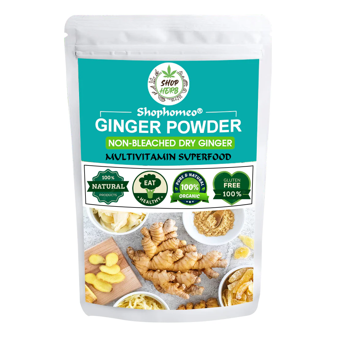 Wild Dry Ginger Powder (200g) | Ginger Powder Organic | Pharma Grade Herbs - Image 2
