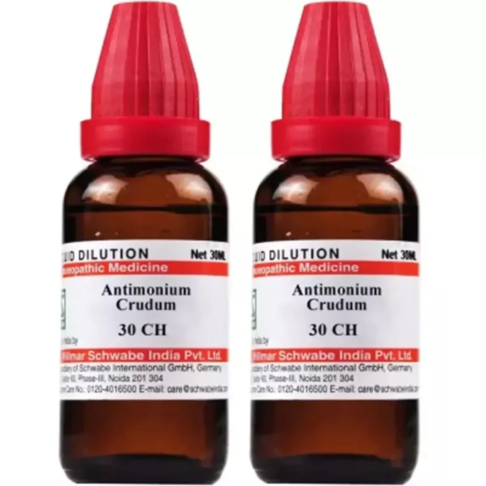 Willmar Schwabe India Antimonium Crudum 30 CH (30ml, Pack of 2)